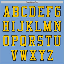 Laden Sie das Bild in den Galerie-Viewer, Custom Light Blue Black-Yellow Authentic Baseball Jersey