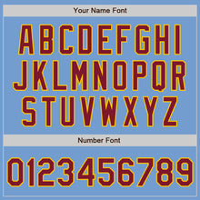 Laden Sie das Bild in den Galerie-Viewer, Custom Light Blue Crimson-Yellow Authentic Baseball Jersey