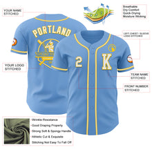 Laden Sie das Bild in den Galerie-Viewer, Custom Light Blue White-Yellow Authentic Baseball Jersey