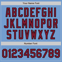 Laden Sie das Bild in den Galerie-Viewer, Custom Light Blue Crimson-Black Authentic Baseball Jersey