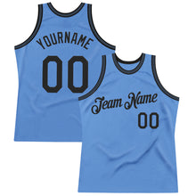 Загрузить изображение в средство просмотра галереи, Custom Light Blue Black Authentic Throwback Basketball Jersey