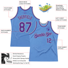 Загрузить изображение в средство просмотра галереи, Custom Light Blue Purple-Gray Authentic Throwback Basketball Jersey