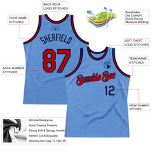 Загрузить изображение в средство просмотра галереи, Custom Light Blue Red-Navy Authentic Throwback Basketball Jersey