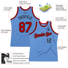 Загрузить изображение в средство просмотра галереи, Custom Light Blue Red-Black Authentic Throwback Basketball Jersey