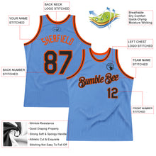 Загрузить изображение в средство просмотра галереи, Custom Light Blue Black-Orange Authentic Throwback Basketball Jersey