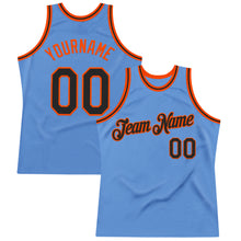 Загрузить изображение в средство просмотра галереи, Custom Light Blue Black-Orange Authentic Throwback Basketball Jersey