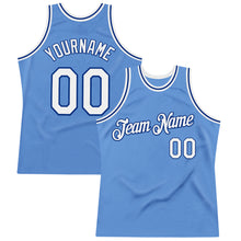 Загрузить изображение в средство просмотра галереи, Custom Light Blue White-Royal Authentic Throwback Basketball Jersey