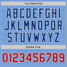 Load image into Gallery viewer, Custom Light Blue Red White-Royal Authentic Baseball Jersey