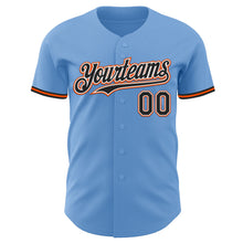 Загрузить изображение в средство просмотра галереи, Custom Light Blue Black White-Orange Authentic Baseball Jersey