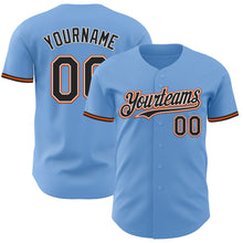 Загрузить изображение в средство просмотра галереи, Custom Light Blue Black White-Orange Authentic Baseball Jersey