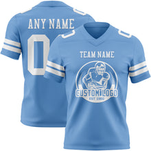 Load image into Gallery viewer, Custom Light Blue White Authentic Football Jersey