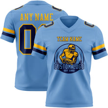 Загрузить изображение в средство просмотра галереи, Custom Light Blue Navy-Gold Authentic Football Jersey