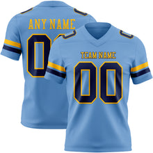Загрузить изображение в средство просмотра галереи, Custom Light Blue Navy-Gold Authentic Football Jersey
