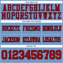 Загрузить изображение в средство просмотра галереи, Custom Light Blue Red-Black Authentic Football Jersey