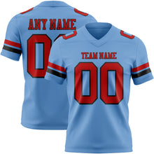 Загрузить изображение в средство просмотра галереи, Custom Light Blue Red-Black Authentic Football Jersey