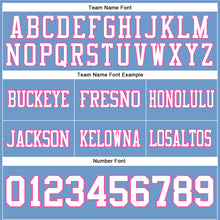 Load image into Gallery viewer, Custom Light Blue White-Pink Authentic Football Jersey