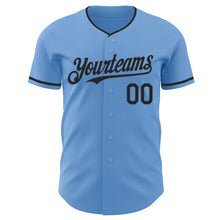 Загрузить изображение в средство просмотра галереи, Custom Light Blue Black Authentic Baseball Jersey