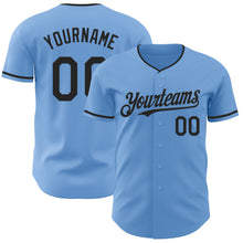 Загрузить изображение в средство просмотра галереи, Custom Light Blue Black Authentic Baseball Jersey