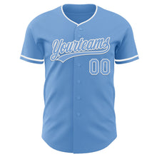Load image into Gallery viewer, Custom Light Blue White Authentic Baseball Jersey