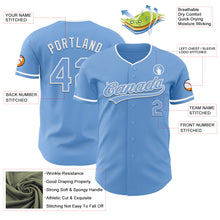 Load image into Gallery viewer, Custom Light Blue White Authentic Baseball Jersey