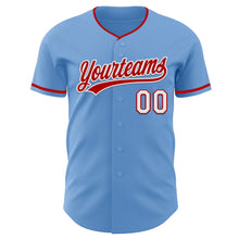 Загрузить изображение в средство просмотра галереи, Custom Light Blue Red-White Authentic Baseball Jersey