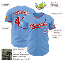Загрузить изображение в средство просмотра галереи, Custom Light Blue Red-White Authentic Baseball Jersey