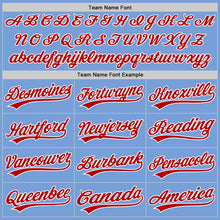 Загрузить изображение в средство просмотра галереи, Custom Light Blue Red-White Authentic Baseball Jersey