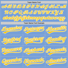Load image into Gallery viewer, Custom Light Blue Yellow-White Authentic Baseball Jersey