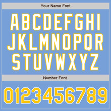 Load image into Gallery viewer, Custom Light Blue Yellow-White Authentic Baseball Jersey