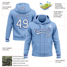 Load image into Gallery viewer, Custom Stitched Light Blue White-Royal Baseball Pullover Sweatshirt Hoodie