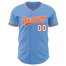 Загрузить изображение в средство просмотра галереи, Custom Light Blue Orange-White Authentic Baseball Jersey