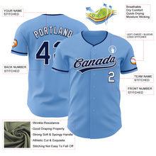 Laden Sie das Bild in den Galerie-Viewer, Custom Light Blue Navy-White Authentic Baseball Jersey
