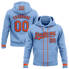 Load image into Gallery viewer, Custom Stitched Light Blue Orange-Royal Baseball Pullover Sweatshirt Hoodie