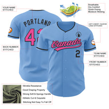 Load image into Gallery viewer, Custom Light Blue Pink-Black Authentic Baseball Jersey