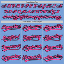 Load image into Gallery viewer, Custom Light Blue Pink-Black Authentic Baseball Jersey