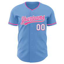 Charger l'image dans la galerie, Custom Light Blue Pink-White Authentic Baseball Jersey