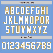 Load image into Gallery viewer, Custom Light Blue White-Old Gold Authentic Baseball Jersey