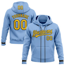 Load image into Gallery viewer, Custom Stitched Light Blue Yellow-Black Baseball Pullover Sweatshirt Hoodie