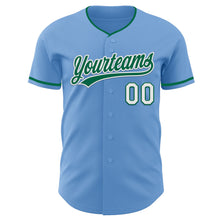 Charger l'image dans la galerie, Custom Light Blue Kelly Green-White Authentic Baseball Jersey