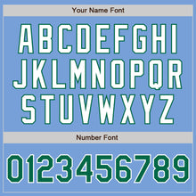 Charger l'image dans la galerie, Custom Light Blue Kelly Green-White Authentic Baseball Jersey