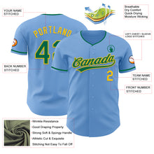 Загрузить изображение в средство просмотра галереи, Custom Light Blue Kelly Green-Yellow Authentic Baseball Jersey