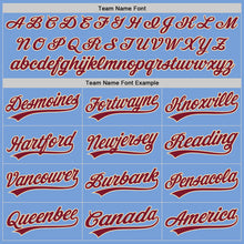 Load image into Gallery viewer, Custom Stitched Light Blue Crimson-Cream Baseball Pullover Sweatshirt Hoodie