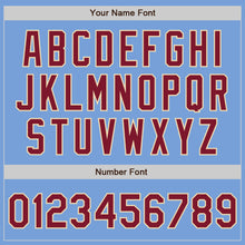 Load image into Gallery viewer, Custom Stitched Light Blue Crimson-Cream Baseball Pullover Sweatshirt Hoodie