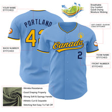 Charger l'image dans la galerie, Custom Light Blue Gold-Navy Authentic Baseball Jersey
