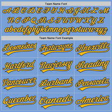 Charger l'image dans la galerie, Custom Light Blue Gold-Navy Authentic Baseball Jersey