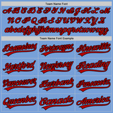 Charger l'image dans la galerie, Custom Light Blue Red-Black Authentic Baseball Jersey