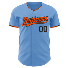 Загрузить изображение в средство просмотра галереи, Custom Light Blue Orange-Black Authentic Baseball Jersey