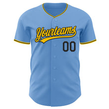 Charger l'image dans la galerie, Custom Light Blue Yellow-Black Authentic Baseball Jersey