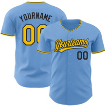 Charger l'image dans la galerie, Custom Light Blue Yellow-Black Authentic Baseball Jersey