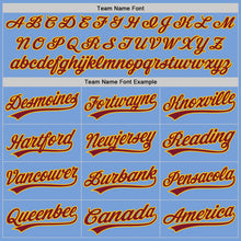 Load image into Gallery viewer, Custom Light Blue Crimson-Yellow Authentic Baseball Jersey